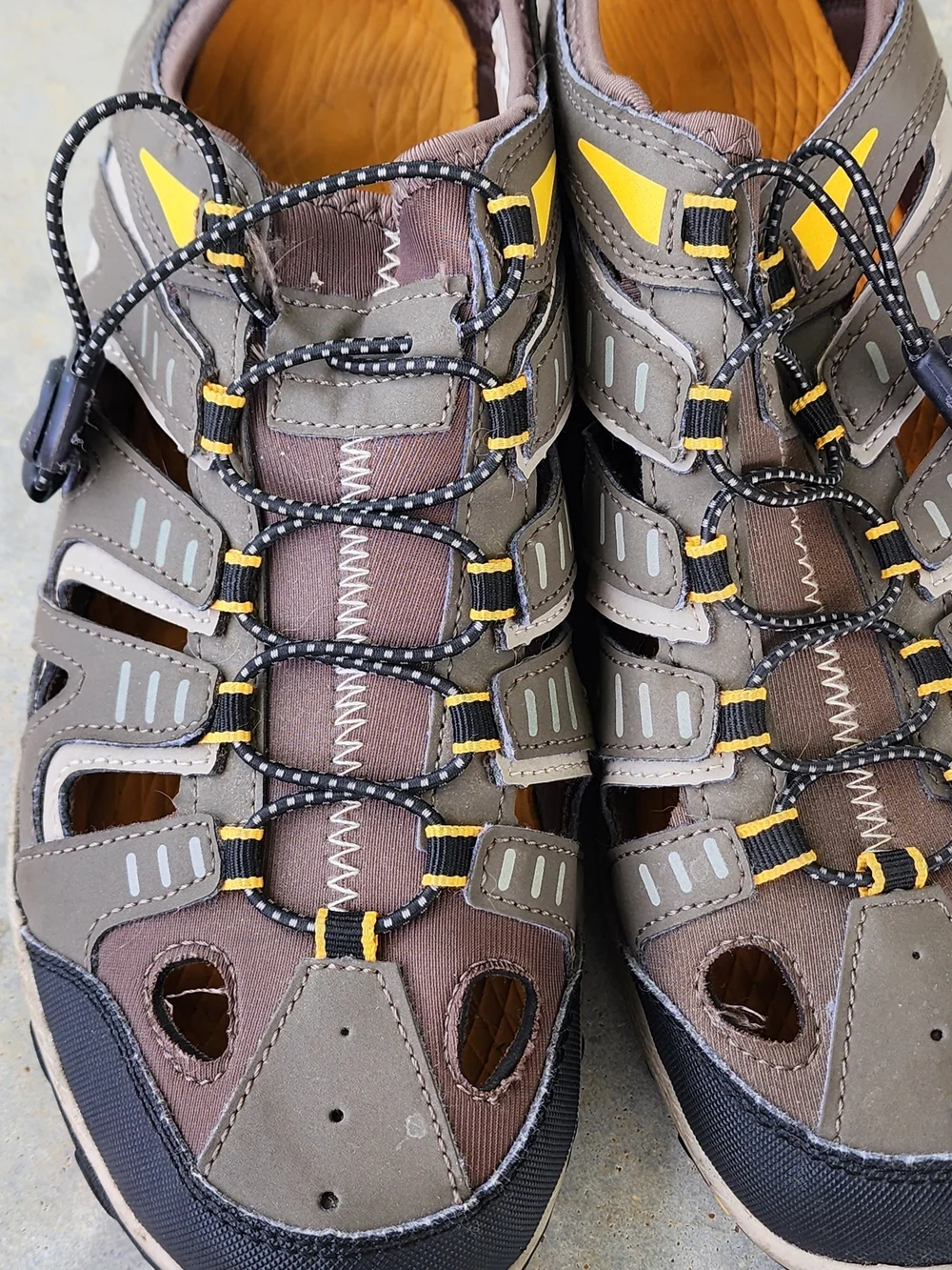 Eddie Bauer Brown and Yellow Men's Outdoor Sport Sandals